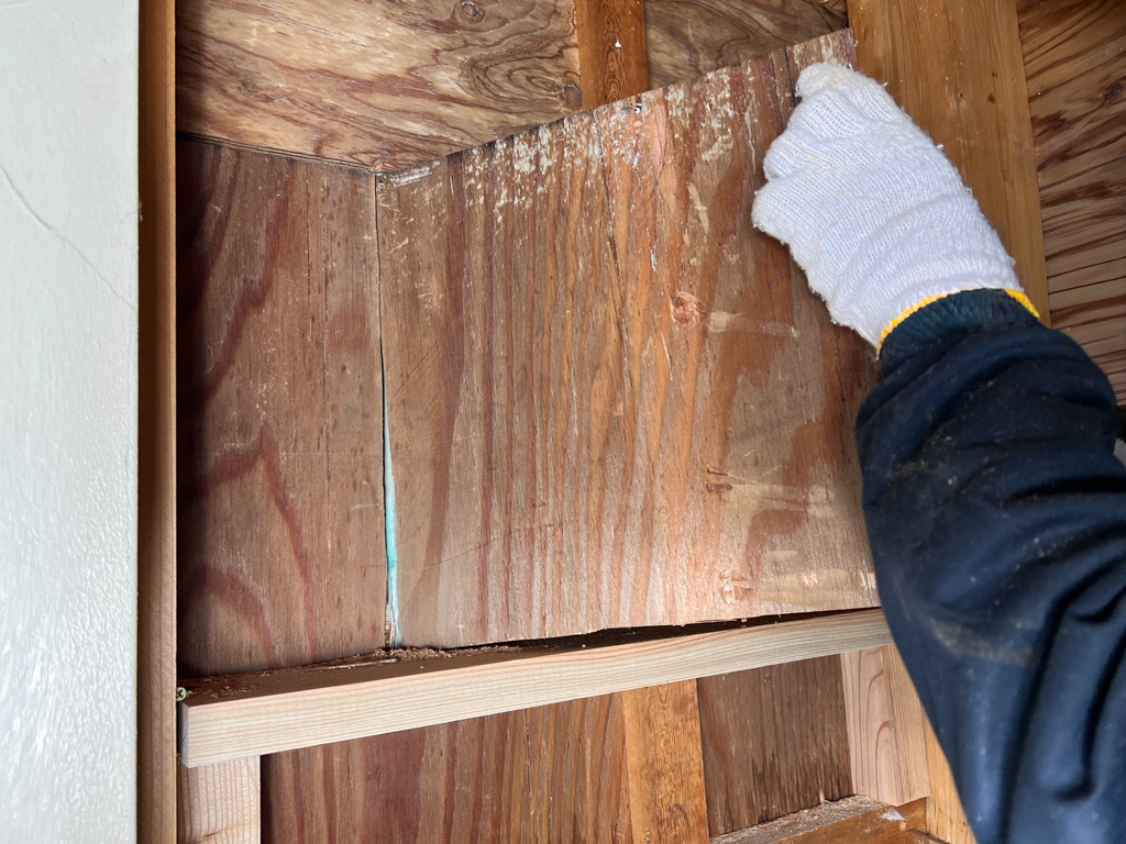 メガネ石　開口部切断