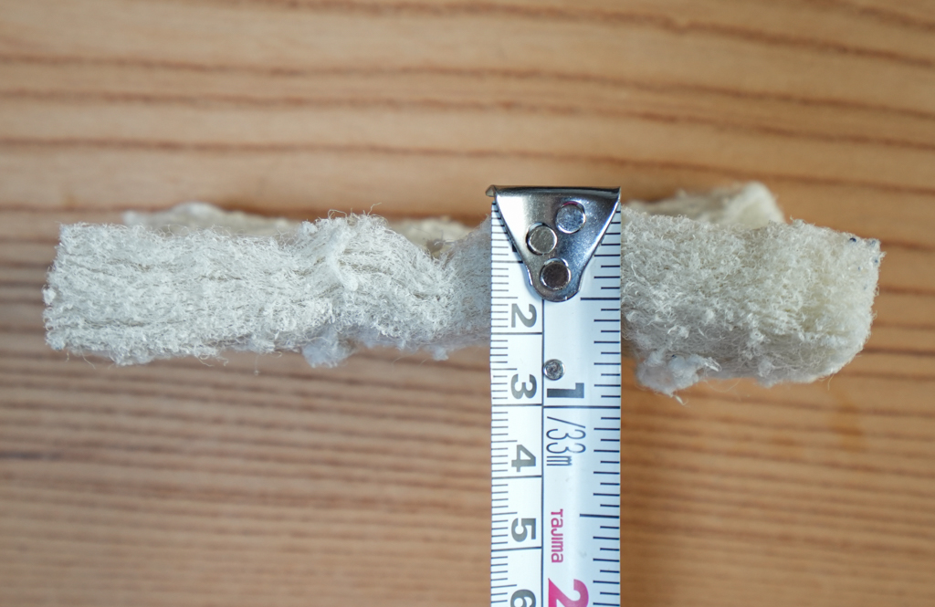 白パッド使い込むと２センチ程度になる
